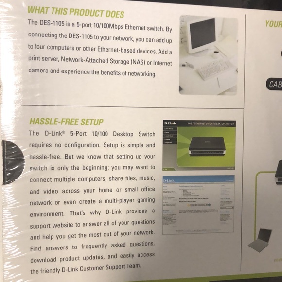 NIB D-Link 5-port 10/100 desktop switch DES-1105 - Picture 4 of 11